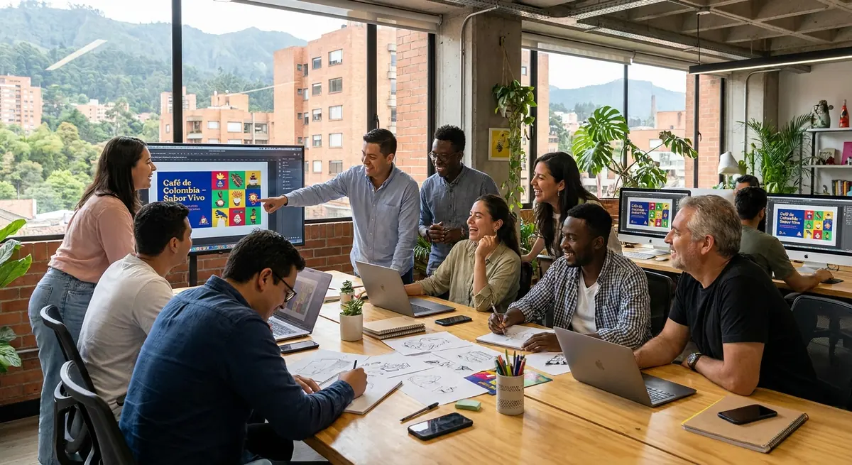 Sesión creativa del equipo Maia Marketing — estrategia de contenido y crecimiento para negocios en Colombia